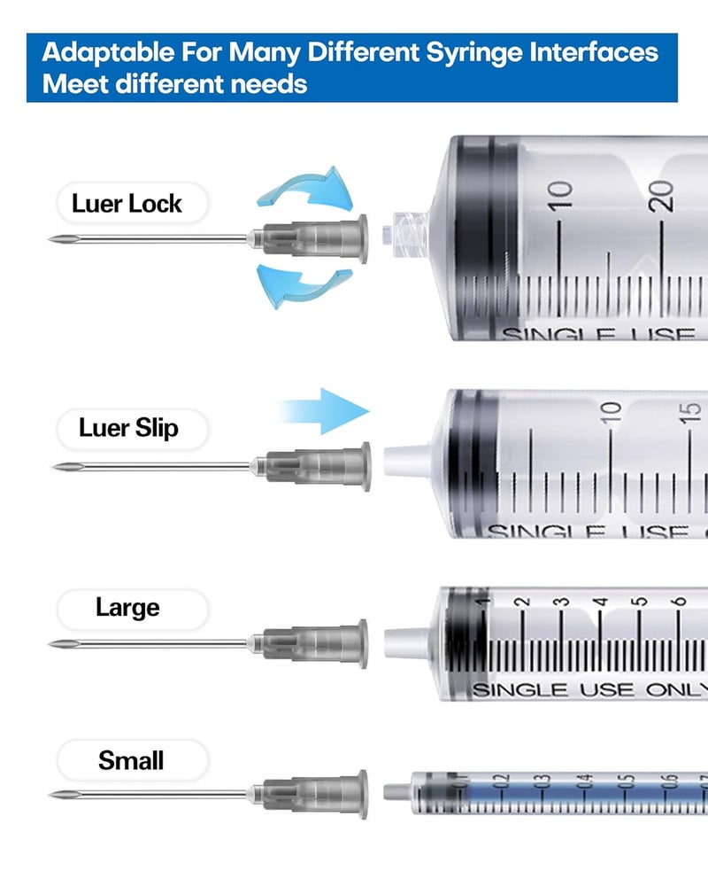 GODCREAT 22 Gauge Luer Lock 5/8 Inch Needle,100Pcs Individually Packaged for Lab Tool Accessories Supplies - Image 5